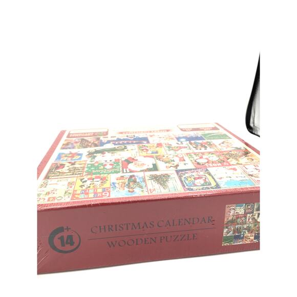 Merry Christmas Advent Calendar 258 Wooden Jigsaw Puzzle 24 Days Bags Sealed - Picture 3 of 4